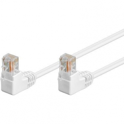 Goobay Cable de Red UTP CAT5E 2x 90 grados 50cm Blanco