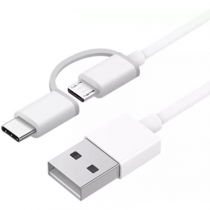 Xiaomi Cable USB a Micro USB con Adaptador USB-C 1m Blanco