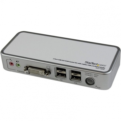 StarTech SV211KDVIEU USB 2.0 and DVI Ports KVM Switch White