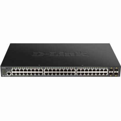 D-Link DGS-1250-52XMP Managed Switch 48 Gigabit PoE + Ports 4 10G SFP + Ports