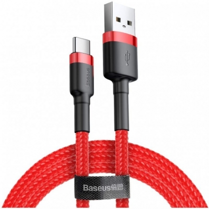 Baseus Cable USB Tipo-C Carga Rápida 3.0 5V/3A 1m Rojo