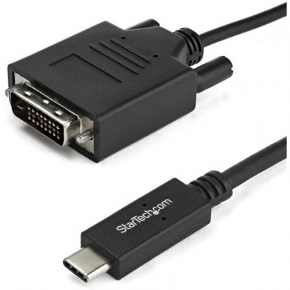 StarTech Cable Adaptador USB-C a DVI Compatible con Thunderbolt 3 2m Negro
