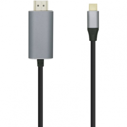 Aisens Cable USB-C a HDMI Macho/Macho 0.8m Plateado/Negro
