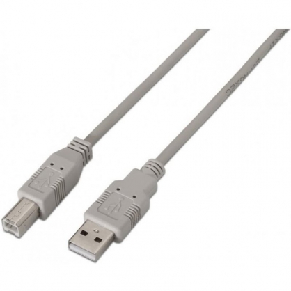 Aisens Cable para Impresora USB-A 2.0 a USB-B Macho/Macho 1m Gris