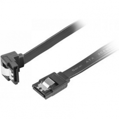 Lanberg Cable SATA III 6Gb/s  Acodado Hembra/Hembra 50cm Negro