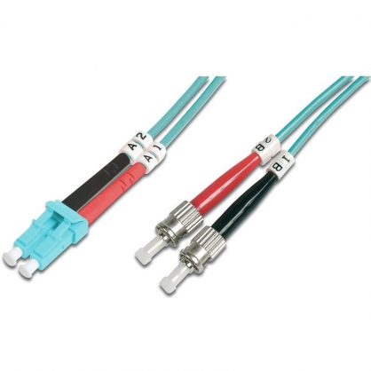 Digitus LC ST / BFOC Duplex Fiber Optic Connection Cable 1m Blue