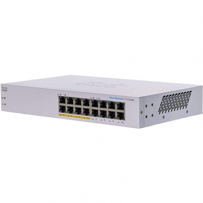 Cisco Business CBS110-16PP Unmanaged Switch L2 8 Gigabit Ethernet Ports + 8 Gigabit Ethernet PoE 64W Ports