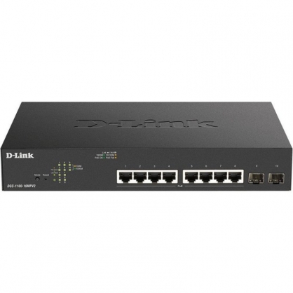 D-Link DGS-1100-10MPV2 Switch 8 Gigabit Ports + 2 SFP