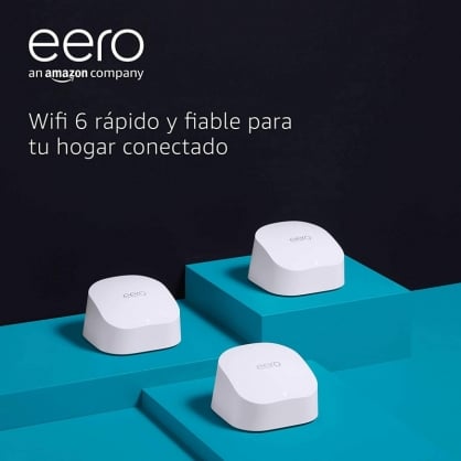 Nuevo | Sistema Wi-Fi 6 de malla de doble banda Amazon eero 6, con controlador de Hogar digital inteligente Zigbee integrado | 3 unidades
