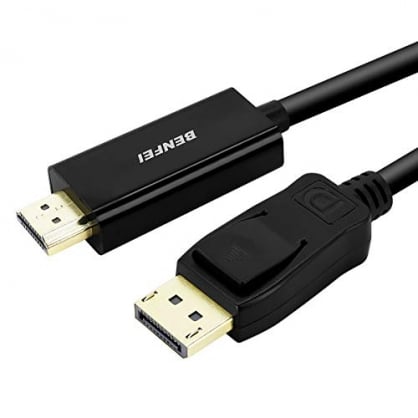 BENFEI Cable DisplayPort a HDMI, Adaptador DisplayPort a HDMI Chapado en Oro (Macho a Macho) Compatible con Lenovo, HP, ASUS, DELL y Otras Marcas, 1,8m
