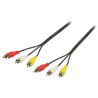 Valueline B24300B30, Cable 3 RCA MAC, 3 m, Negro