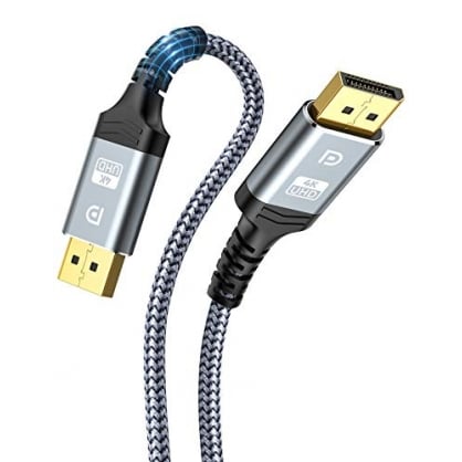 Cable DisplayPort 2m 4k, ALCLAP Cable DP de alta velocidad [4K@60Hz,2K@165Hz,Ultra,HD],Nylon trenzado y chapado en oro,Compatible para TV/Laptop/PC/Monitor de juegos,compatible DP1.2/1.1/1.1a