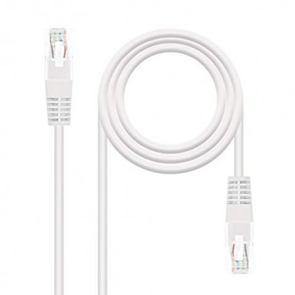 NanoCable 10.20.0402-W - Cable de red Ethernet RJ45 Cat.6 UTP AWG24, 100% cobre, Blanco, latiguillo de 2mts