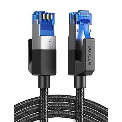 UGREEN Cable Ethernet Cat 8, Cable de Red Trenzado Cable LAN 40Gbps 2000MHz con Conector RJ45, para PS5, Xbox X/S, PC, PS4, TV Box, Router, Servidor NAS, Compatible con Cat 7, Cat 6a, 2 Metros