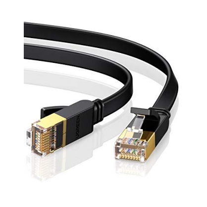 UGREEN Cable de Red Cat 7, Cable Ethernet Network LAN 10000Mbit/s con Conector RJ45 (10 Gigabit, 600MHz, Cable FTP) para PS5, Xbox X/S, PC, Compatible con Cat 6, Cat 5e, Cat 5, Cable Plano(1 Metro)