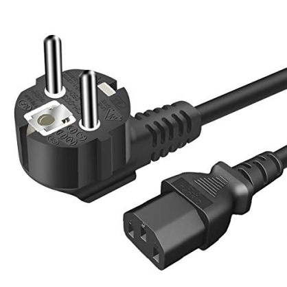EXTRASTAR Cable de Alimentacion,1.5M ES Schuko Cable de alimentación para PC, Monitor, Televisión, Proyector, Cable IEC Negro de 3 Pines IEC320 C13 H05VV-F 3 * 0.75mm² ...