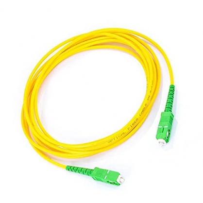 Cable de Fibra Óptica para Router-Compatible 99% Operadores Movistar Jazztel Vodafone Orange Amena Masmovil SC/APC a SC/APC monomodo simplex 9/125 (Amarillo, 2M)