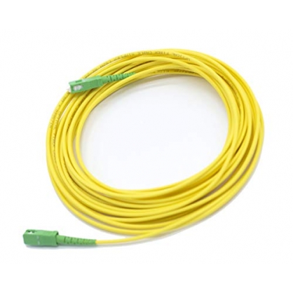 Cable Fibra Óptica Universal Amarillo - SC/APC a SC/APC monomodo simplex 9/125, Compatible con Orange, Movistar, Vodafone, Jazztel y todos los demás. 10 metros