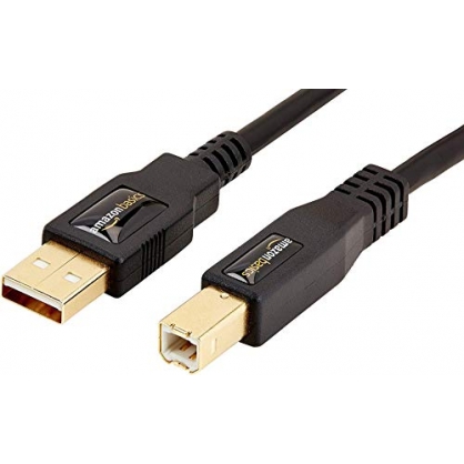 Amazon Basics - Cable USB 2.0 A macho a B macho con conectores dorados (3 m)