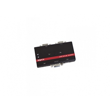 Approx APPKVMUSB2PA Negro Interruptor KVM - Periférico de Entrada (2048 x 1536 Pixeles, USB, USB, VGA, Negro, 210 mm)