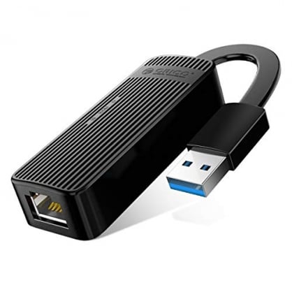 ORICO Adaptador de Red USB 3.0 LAN Ethernet RJ45 10/100/1000 Mbps Super Velocidad USB 3.0 to Gigabit Compatible con Windows 10/8.1/8/7, XP, Vista, Mac/Linux Chrome OS(Negro)