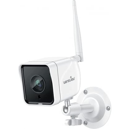 Wansview Cámara Vigilancia WiFi Exterior, 1080P Cámara IP WiFi de Seguridad con Visión Noturna Detección de Movimiento Audio Bidireccional, Soporta Alexa RTSP Onvif, IP66 Impermeable, W6 (Blanco)