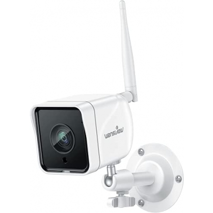 Wansview Cmara Vigilancia WiFi Exterior, 1080P Cmara IP WiFi de Seguridad con Visin Noturna Deteccin de Movimiento Audio Bidireccional, Soporta Alexa RTSP Onvif, IP66 Impermeable, W6 (Blanco)