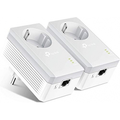 TP-Link TL-PA4010P Kit Powerline con enchufe adicional, AV 600 Mbps en Powerline, 1 puerto ethernet, homeplug AV, sin wifi, solucin para dispositivos con cable como PC, decodificador Sky, PS4