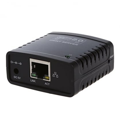 REFURBISHHOUSE Servidor de Impresion USB 2.0 Ethernet de Red LPR para LAN Ethernet Redes Impresoras Compartir Negro