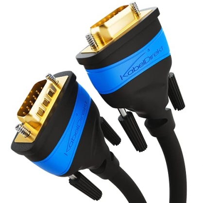 KabelDirekt - 1m - Cable VGA (15 Pines, Full HD/1080p, Compatible con 3D, Enchufe VGA a Enchufe VGA, Conecta PC con monitores/Pantallas CRT/televisores, contactos chapados en Oro, Negro)