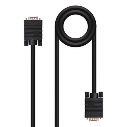 NANOCABLE 10.15.1302 - Cable SVGA para Monitor y proyector, HDB15/M-HDB15/M, Macho-Macho, Negro, 1.8mts
